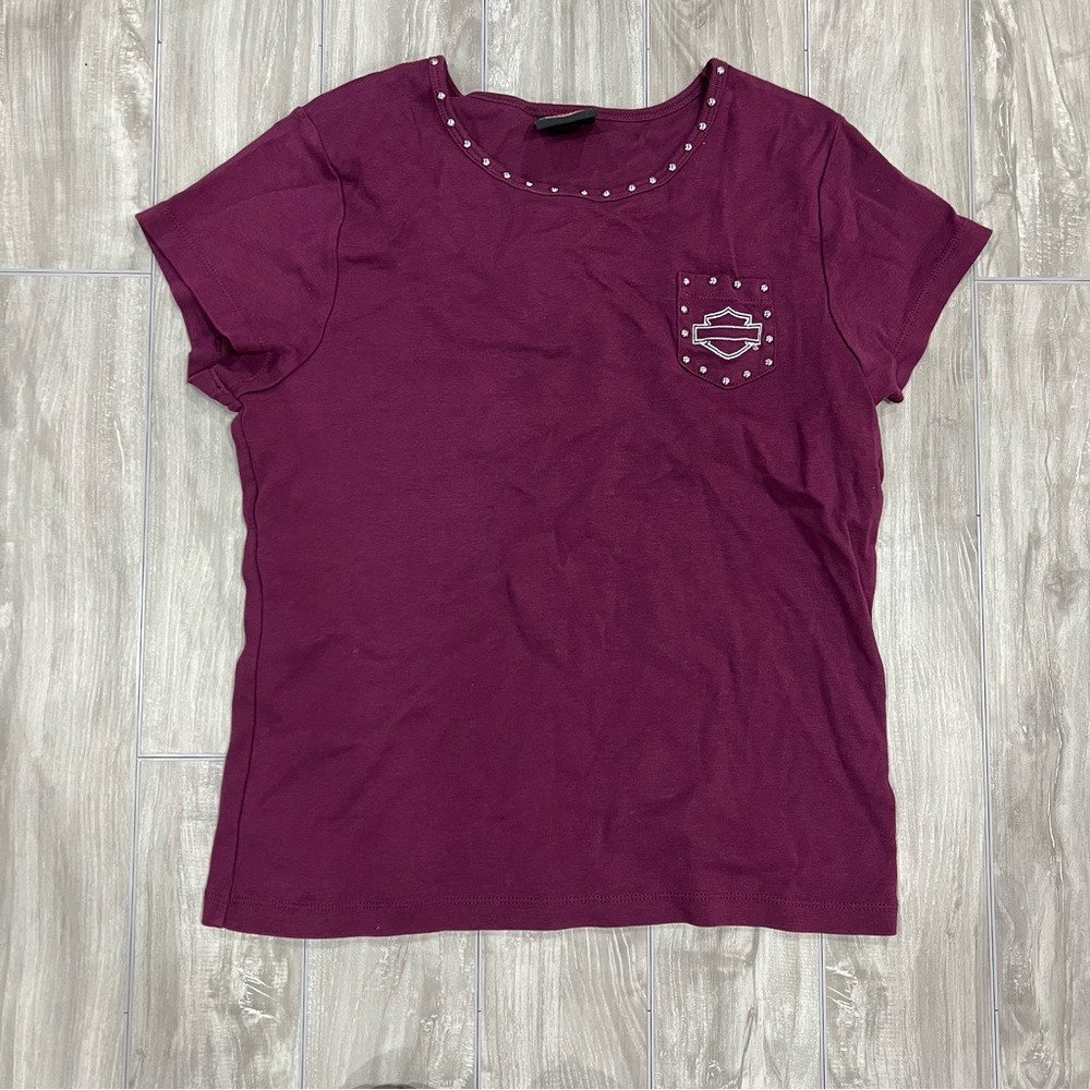 y2k harley davidson pocket tee